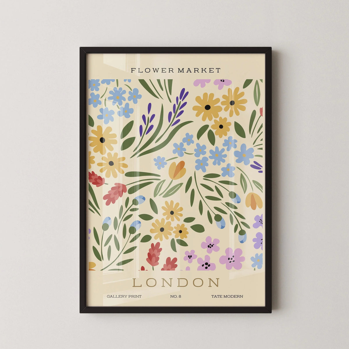 Flower Market - London | Modern Botanical Art Exhibition Print (available handframed or unframed)