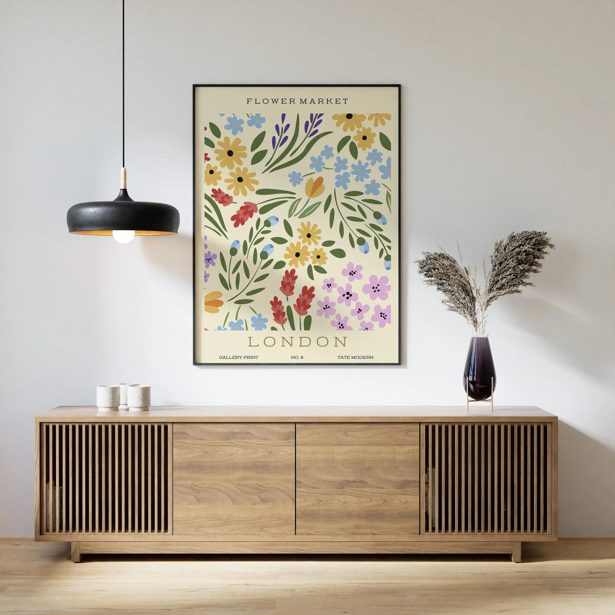 Flower Market - London | Modern Botanical Art Exhibition Print (available handframed or unframed)