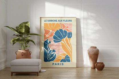 Flower Market - Paris | Modern Botanical Art Exhibition Print (available handframed or unframed)