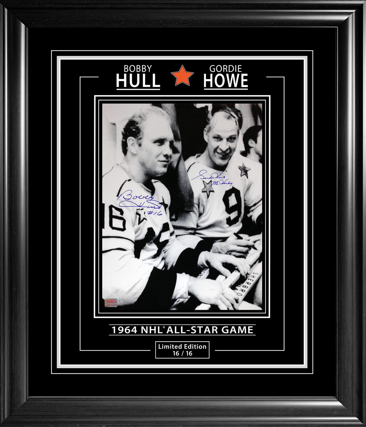 Gordie Howe & Bobby Hull Signed 11x14 Framed Photo #16 of 16
