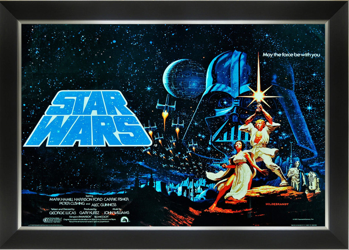 STAR WARS EP IV UN NOUVEL ESPOIR - AFFICHE DE FILM RÉIMPRESSION - CLASSIQUE ENCADRÉ (85 cm x 60 cm)