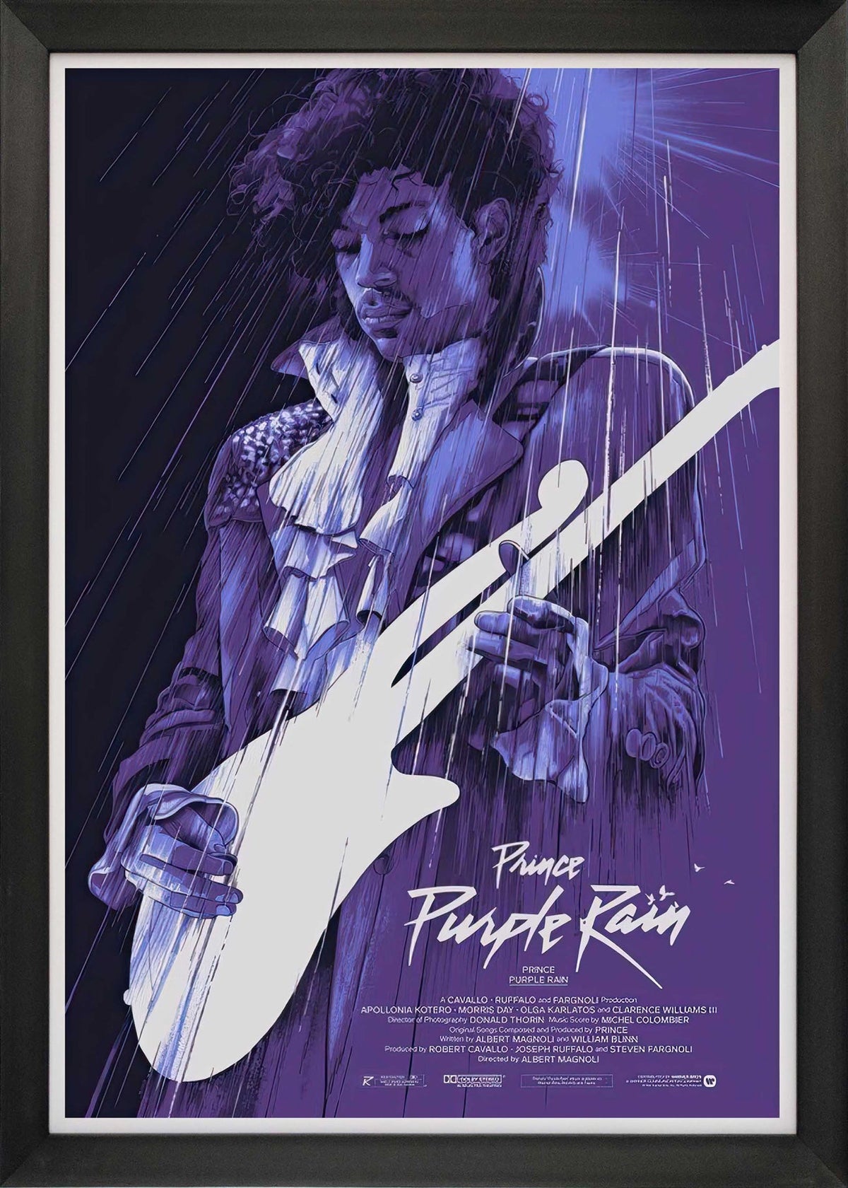PRINCE DANS PURPLE RAIN - REPRODUCTION DE FILM CLASSIQUE ENCADRÉE (85 CM X 59,7 CM)