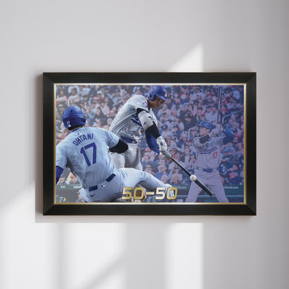 Shohei Ohtani Framed Canvas - 50 HR / 50 SB Record Season