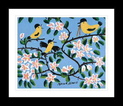 Maud Lewis “Yellow Birds” Folk Art Framed Print (24x28)