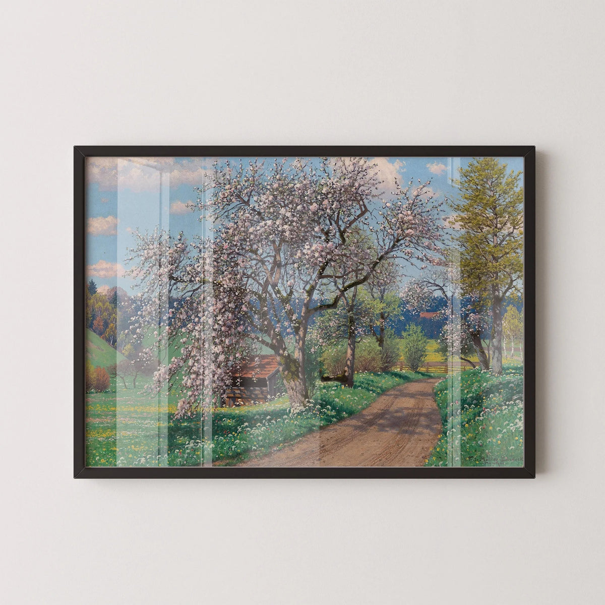 Estampe Le jour du printemps de Fritz Müller-Landeck : art de la campagne allemande