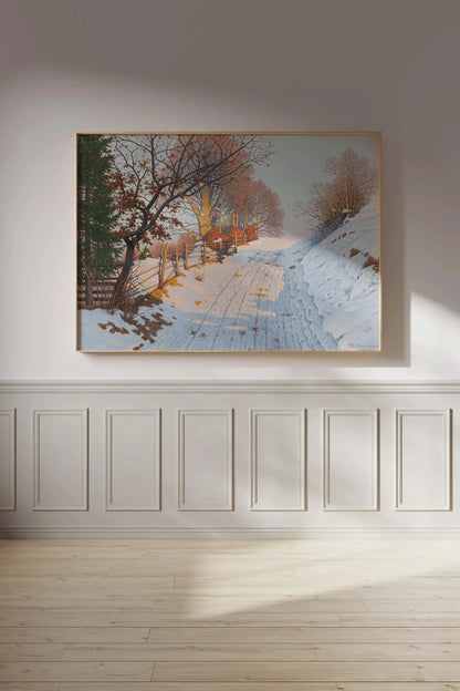 Fritz M√ºller-Landeck Winter Landscape Art Print: German Countryside