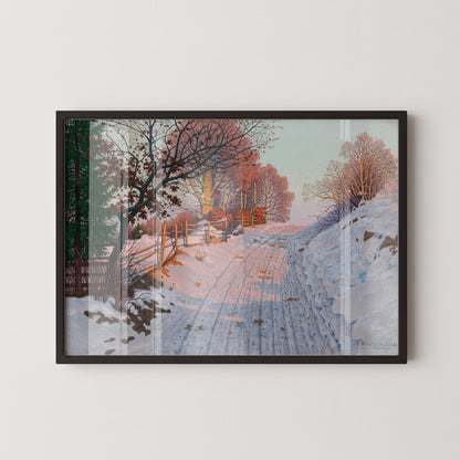 Fritz M√ºller-Landeck Winter Landscape Art Print: German Countryside