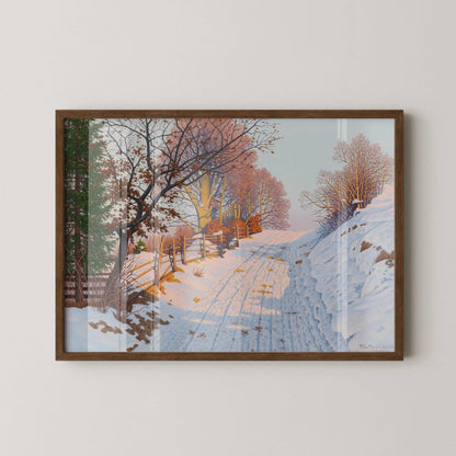 Fritz M√ºller-Landeck Winter Landscape Art Print: German Countryside