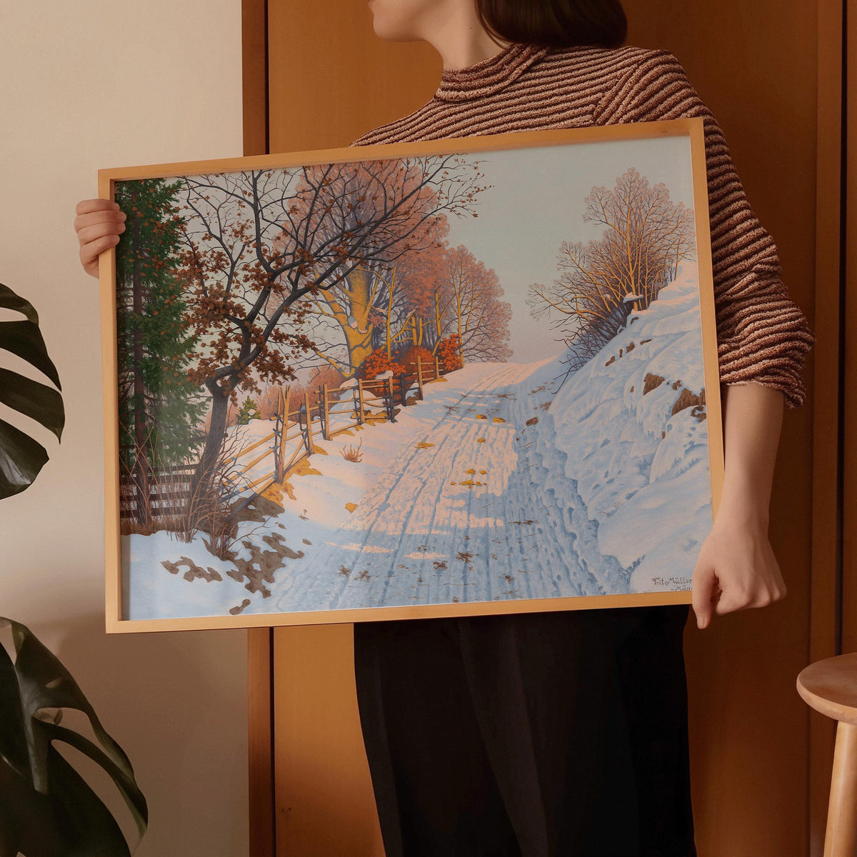 Fritz M√ºller-Landeck Winter Landscape Art Print: German Countryside