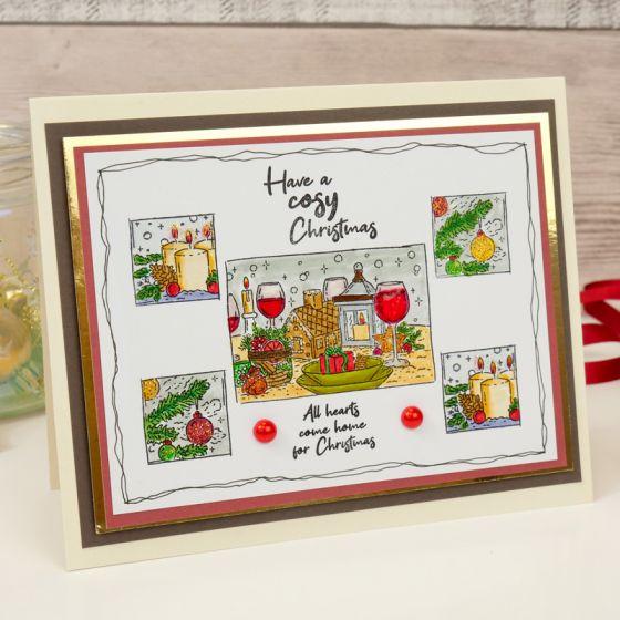 For The Love Of Stamps - Set de Tampons A6 Cheminée Cosy