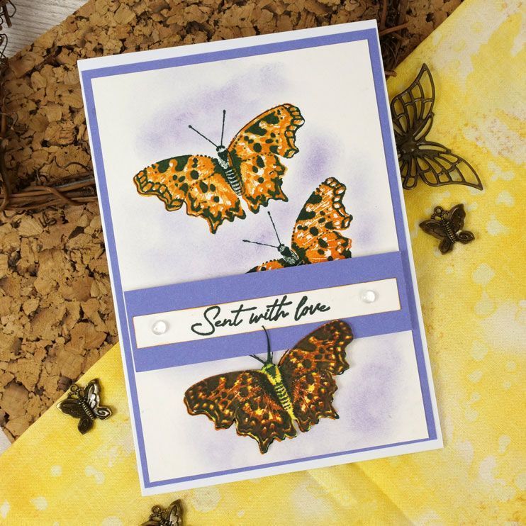 Pour l'amour des timbres - Papillon virgule à couches multiples