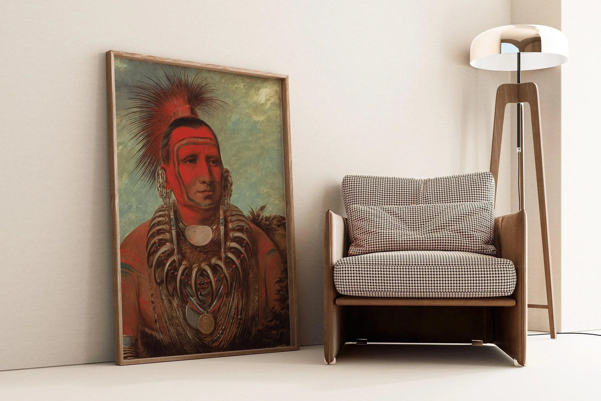 Estampe de George Catlin : Petit Loup, portrait amérindien