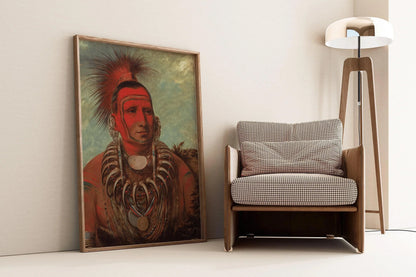 Estampe de George Catlin : Petit Loup, portrait amérindien