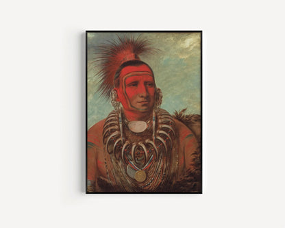 Estampe de George Catlin : Petit Loup, portrait amérindien
