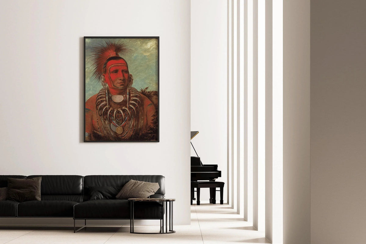 Estampe de George Catlin : Petit Loup, portrait amérindien