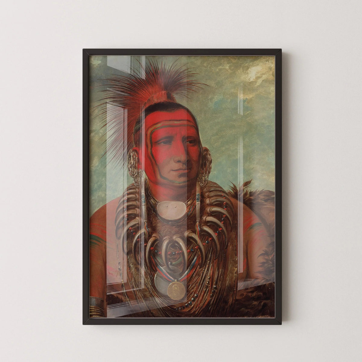 Estampe de George Catlin : Petit Loup, portrait amérindien