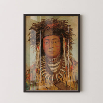 Ojibway Boy Chief Art Print: George Catlin Native American Portrait