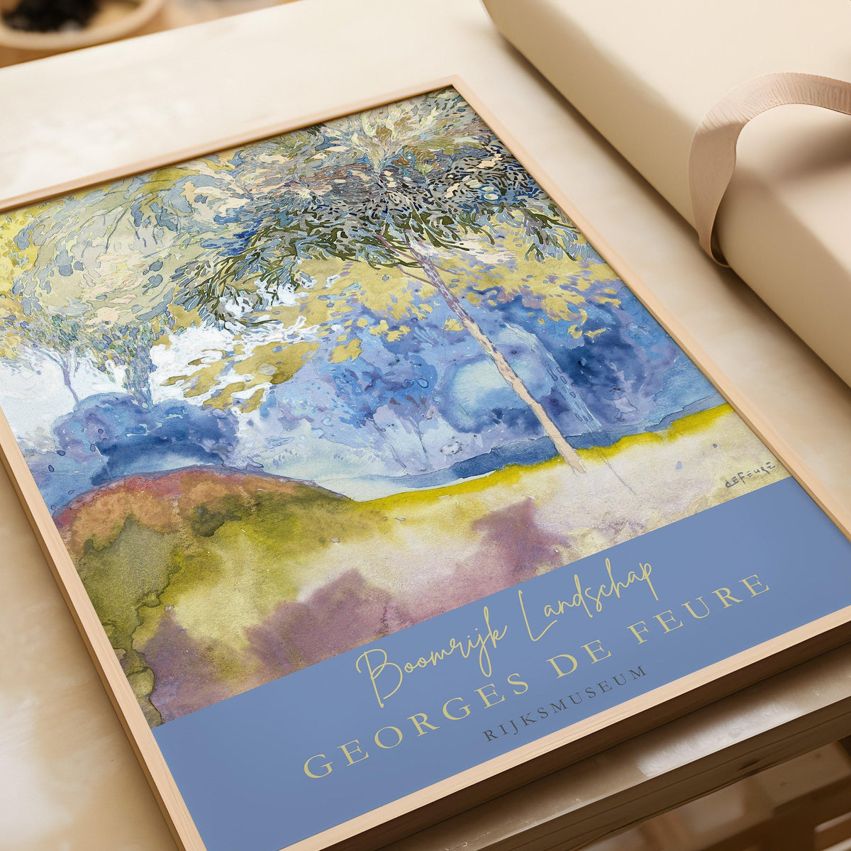 Georges de Feure - Boomrijk Landschap (Paysage arboré) | Tableau impressionniste classique (disponible encadré à la main ou non encadré)