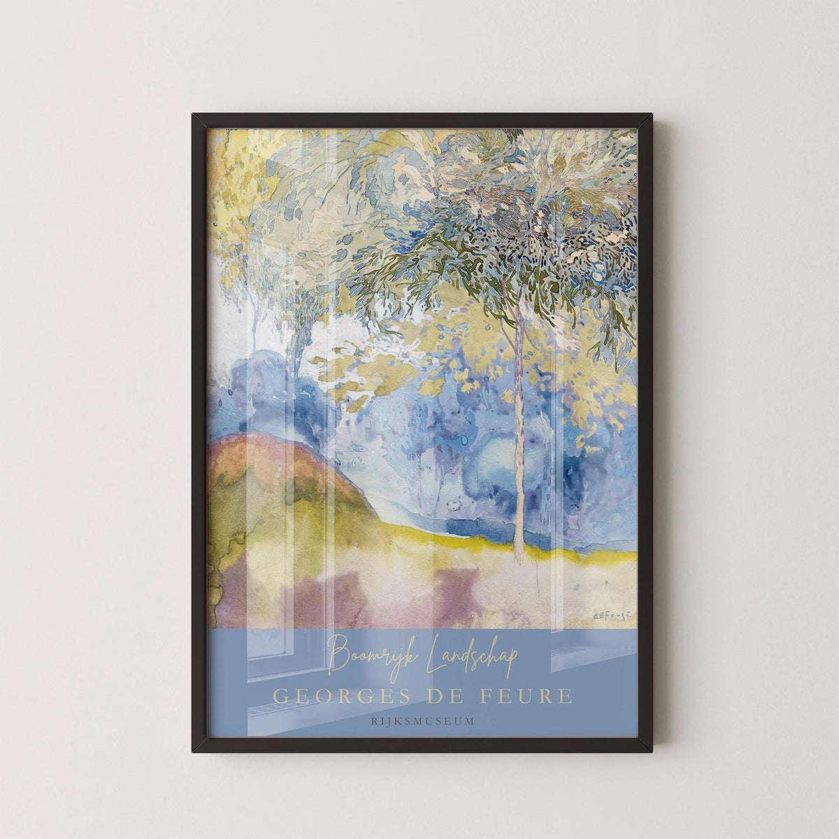 Georges de Feure - Boomrijk Landschap (Paysage arboré) | Tableau impressionniste classique (disponible encadré à la main ou non encadré)