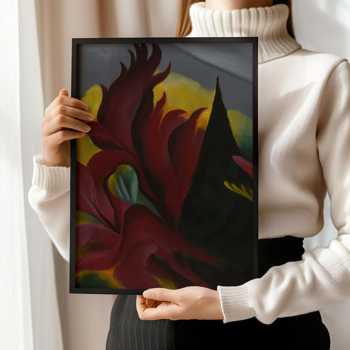 Georgia O'Keeffe - Érable rouge | L'Étonnante peinture en magnifique impression giclée (disponible encadrée à la main ou non encadrée)