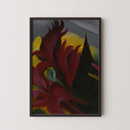 Georgia O'Keeffe - Érable rouge | L'Étonnante peinture en magnifique impression giclée (disponible encadrée à la main ou non encadrée)