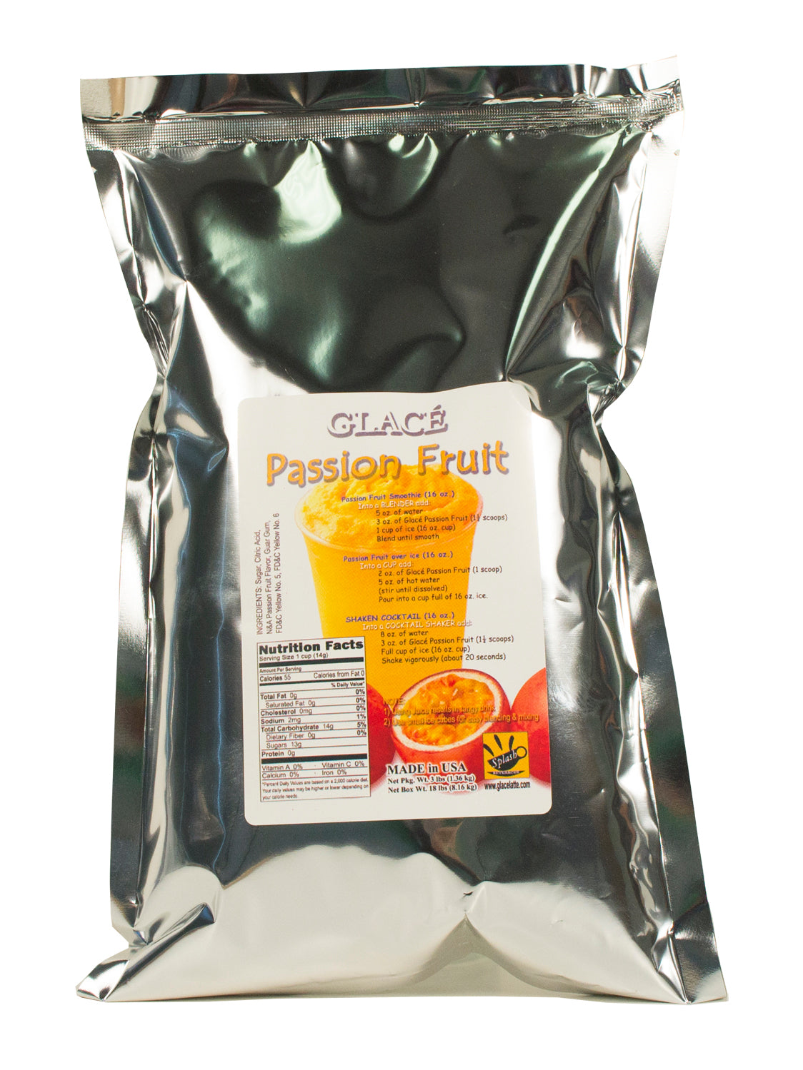 Passion Fruit 4 in 1 Mix for Bubble Tea, Smoothies, Lattes and Frappes, 3 lbs. Bag (Case 6 x 3 lbs. Bags)  - Multi-Use Powdered Beverage Mix - Ships Free Within Canada on Orders Above CAD $199