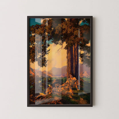 Impression d'art Maxfield Parrish : Rêverie sur la colline dorée (encadrée à la main ou sans cadre)