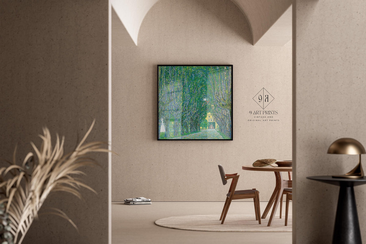 Gustav Klimt Print: Avenue to Kammer Castle, Green Serene Painting