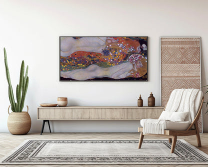 Gustav Klimt - Water Serpents II | Vintage Wide Panoramic Art (available handframed or unframed) 2x1