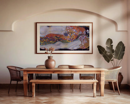 Gustav Klimt - Water Serpents II | Vintage Wide Panoramic Art (available handframed or unframed) 2x1