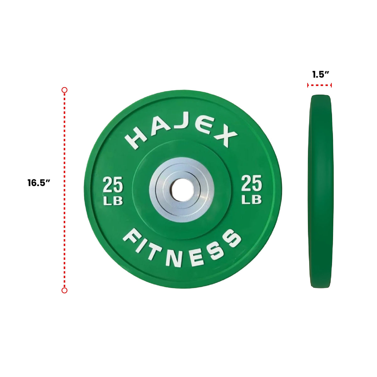 Plaques de pare-chocs HAJEX Olympic Competition Steel Hub colorées - 15, 25, 35, 45, 55 LB