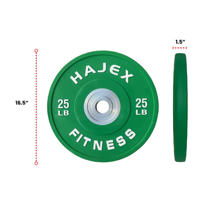 Plaques de pare-chocs HAJEX Olympic Competition Steel Hub colorées - 15, 25, 35, 45, 55 LB
