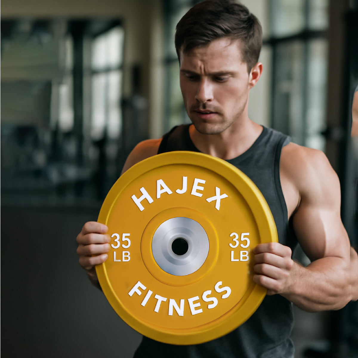 Plaques de pare-chocs HAJEX Olympic Competition Steel Hub colorées - 15, 25, 35, 45, 55 LB