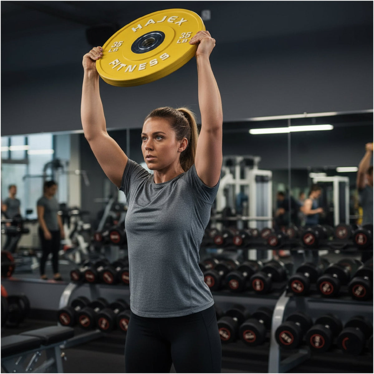 Plaques de pare-chocs HAJEX Olympic Competition Steel Hub colorées - 15, 25, 35, 45, 55 LB