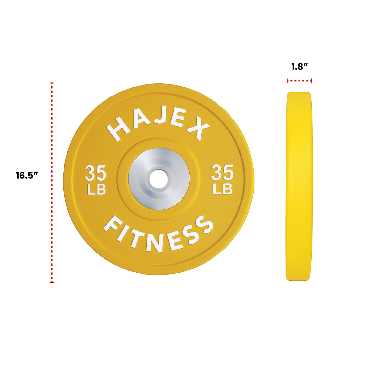 Plaques de pare-chocs HAJEX Olympic Competition Steel Hub colorées - 15, 25, 35, 45, 55 LB