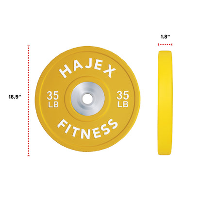 Plaques de pare-chocs HAJEX Olympic Competition Steel Hub colorées - 15, 25, 35, 45, 55 LB