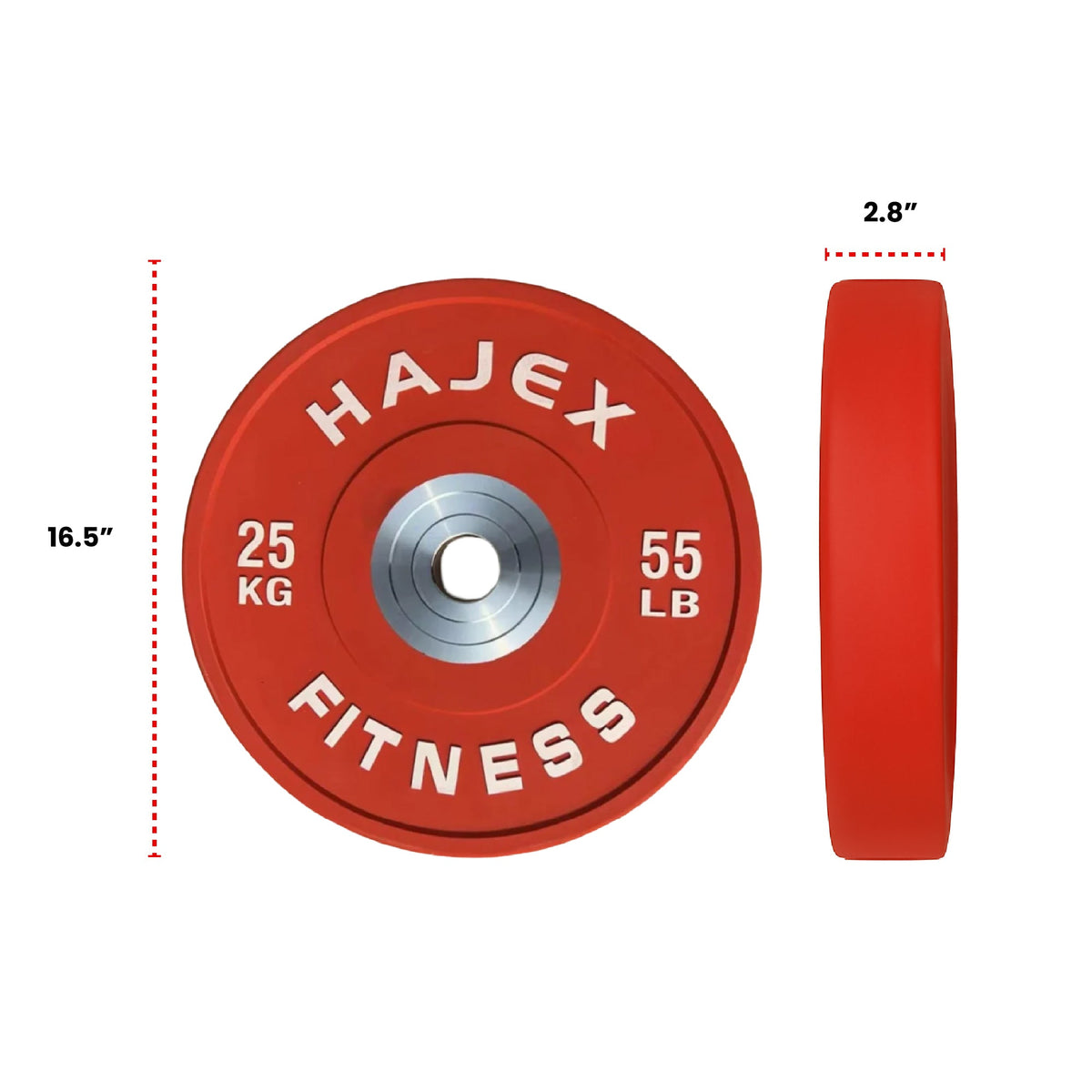 Plaques de pare-chocs HAJEX Olympic Competition Steel Hub colorées - 15, 25, 35, 45, 55 LB