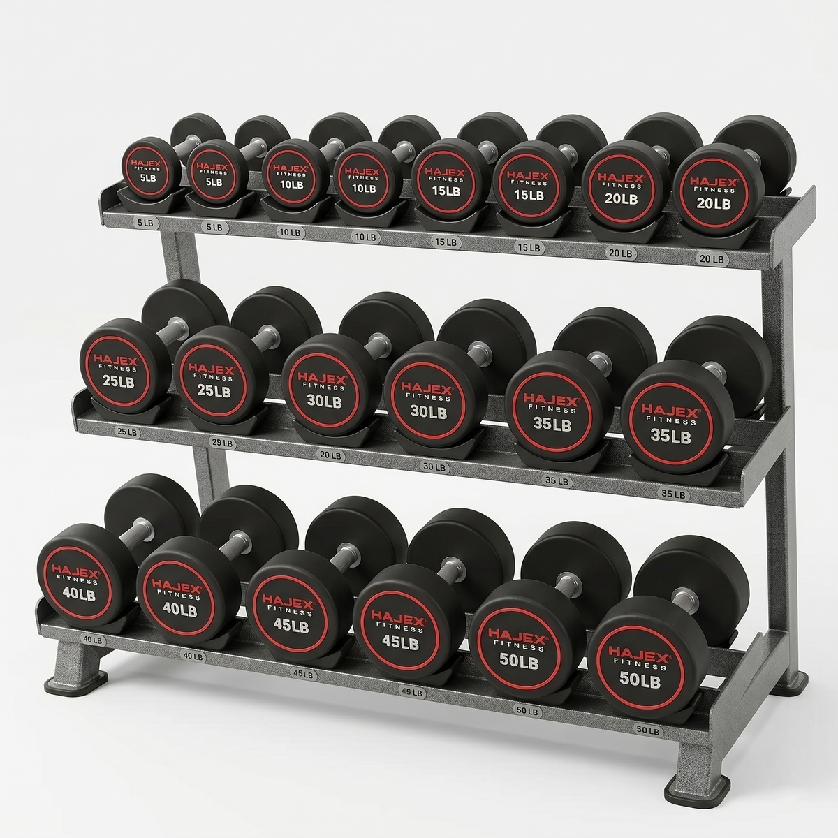 Haltères ronds HAJEX 5 à 150 LB (série Élite)