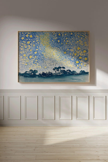 Henri-Edmond Cross - Landscape with Starry Sky | Famous Impressionist Art (available handframed or unframed)