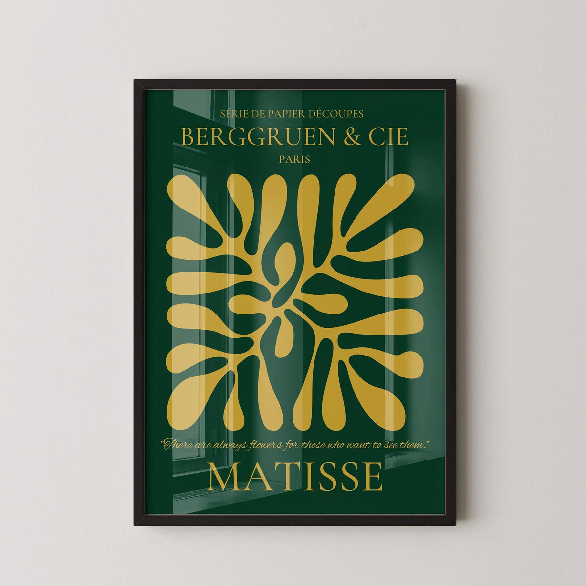 Affiche d'exposition "Papiers Découpés" d'Henri Matisse : Vert Forêt et Or