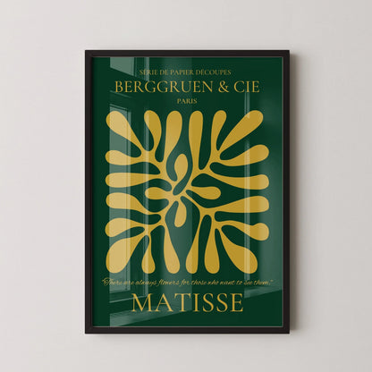 Affiche d'exposition "Papiers Découpés" d'Henri Matisse : Vert Forêt et Or