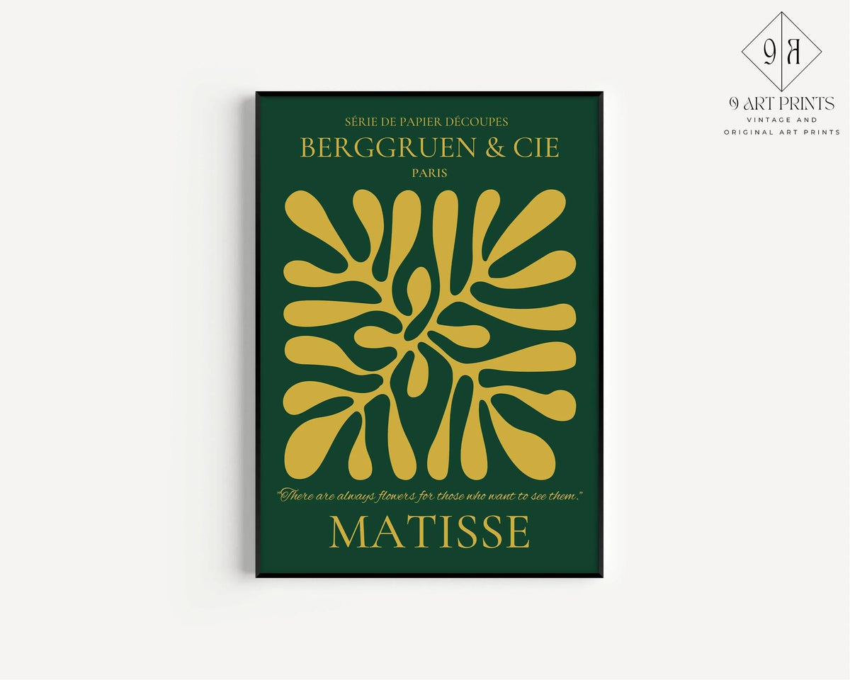 Affiche d'exposition "Papiers Découpés" d'Henri Matisse : Vert Forêt et Or