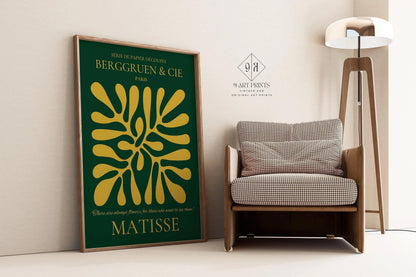 Affiche d'exposition "Papiers Découpés" d'Henri Matisse : Vert Forêt et Or