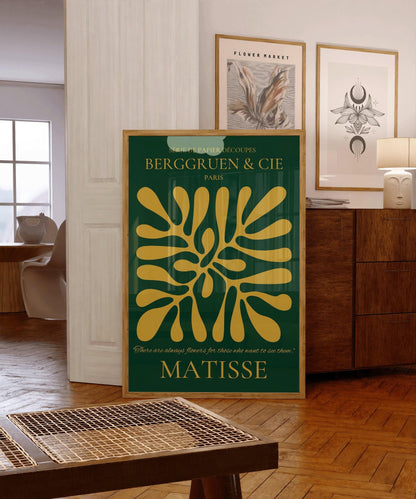 Affiche d'exposition "Papiers Découpés" d'Henri Matisse : Vert Forêt et Or
