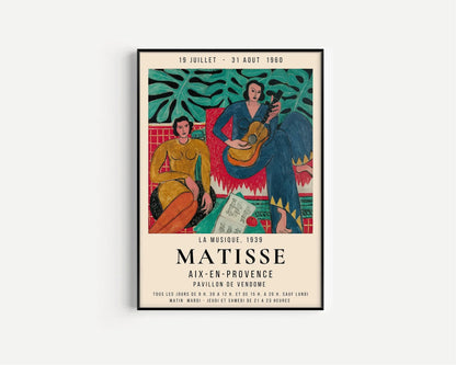 Henri Matisse - La Musique | Famous Painting Exhibition Poster (available handframed or unframed)