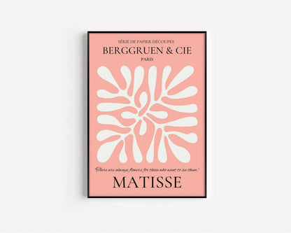 Henri Matisse Leaf Print: Pink Exhibition Poster, Papier Decoupes