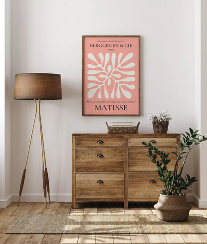 Henri Matisse Leaf Print: Pink Exhibition Poster, Papier Decoupes