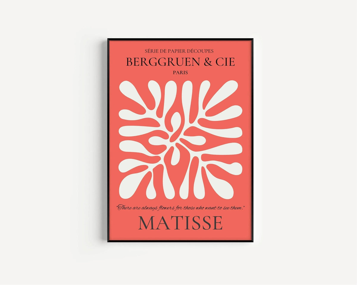 Henri Matisse Leaf Print: Red Exhibition Poster, Papier Decoupes