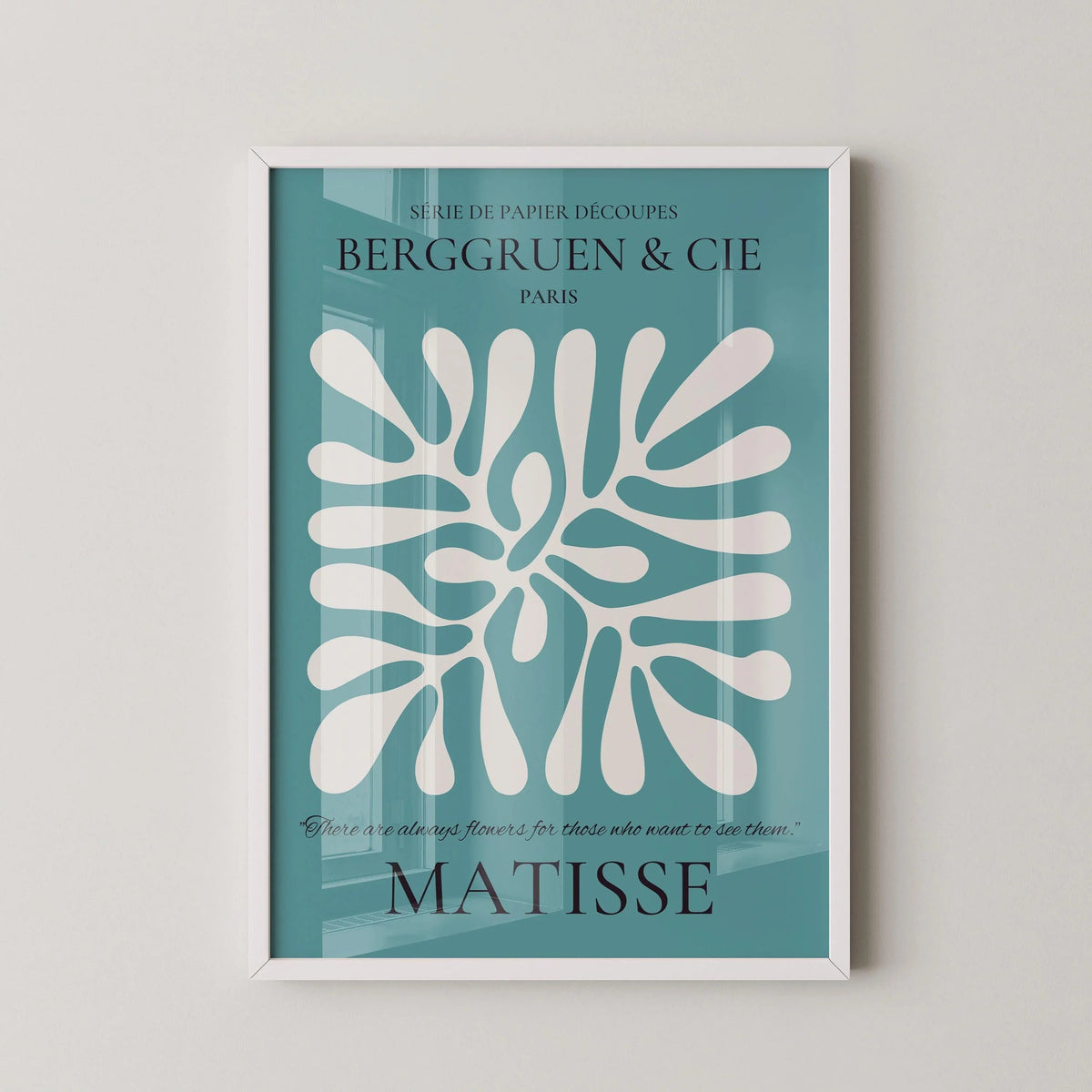 Estampe feuillage Henri Matisse : Affiche d'exposition sarcelle, qualité musée