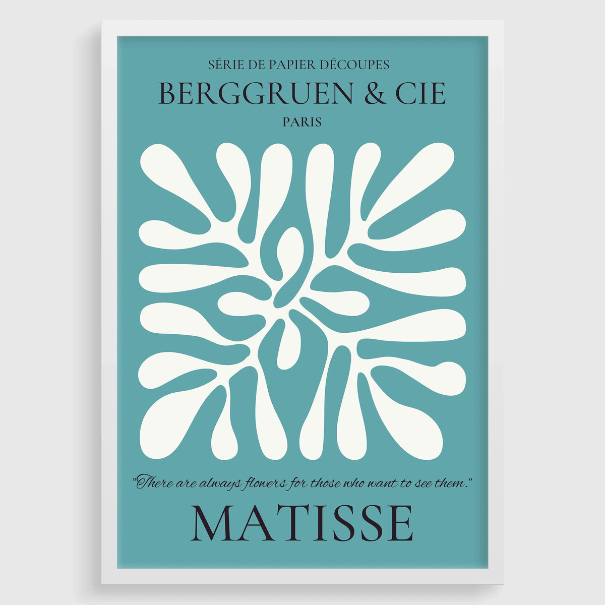 Estampe feuillage Henri Matisse : Affiche d'exposition sarcelle, qualité musée